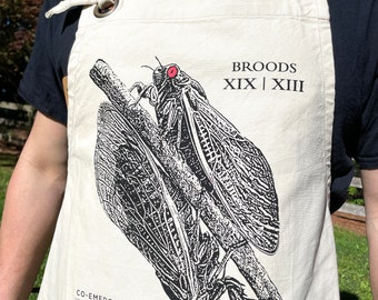 Cicada Apron 2024, Cotton, Screenprinted