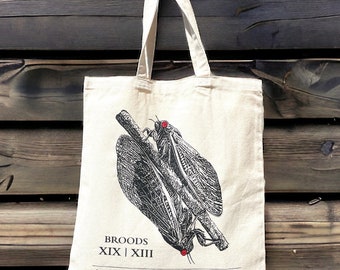 Cicada Tote Bag 2024, Screentryckt Canvas Stickväska