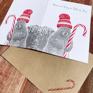 Holiday Squirrel Card SINGLE, Squirrel Christmas Card, Funny Holiday Card, Holiday Cards image 3