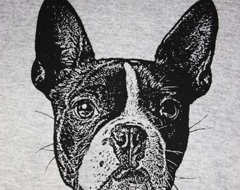 Boston Terrier Shirt, Adult Unisex, Screen Printed