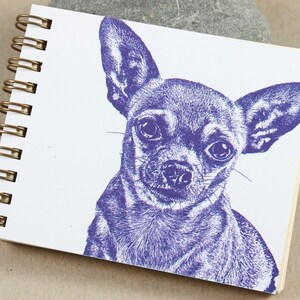 Purple Chihuahua Mini Journal, Chihuahua, Sketch Book, Pocket Notebook image 1
