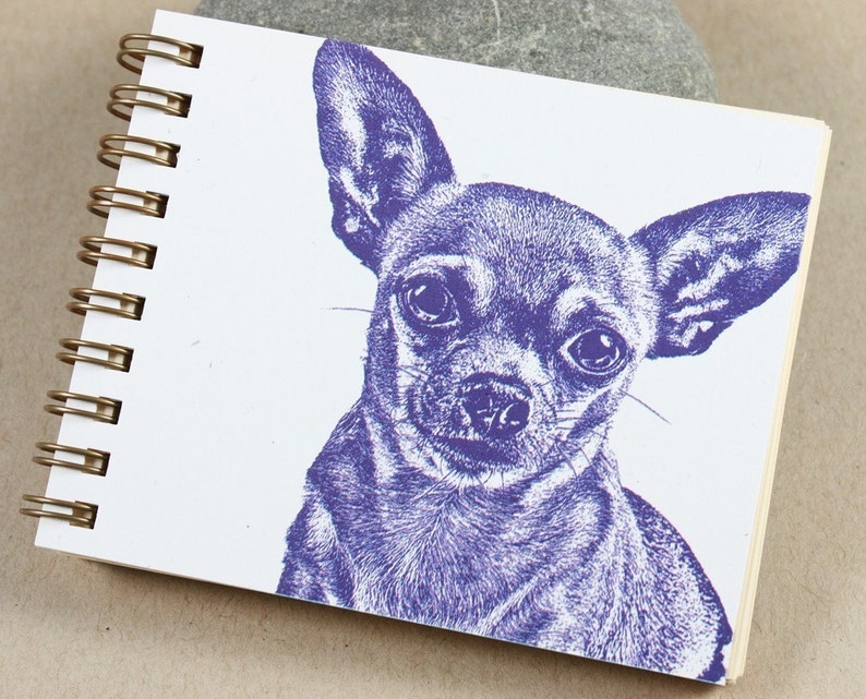 Purple Chihuahua Mini Journal, Chihuahua, Sketch Book, Pocket Notebook image 1