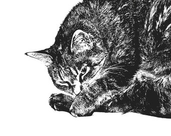 Custom Pet Portrait, 8x10, Cat or Dog