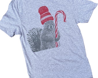 Holiday Squirrel Shirt, Adult Unisex, Christmas Squirrel Tshirt, Squirrel Tshirt, Christmas Sweater