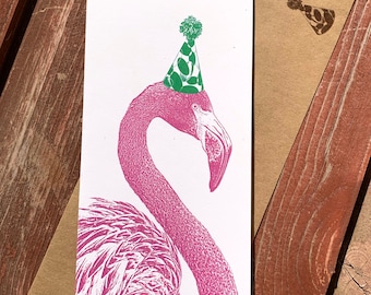 Flamingo Birthday Card, Single Card