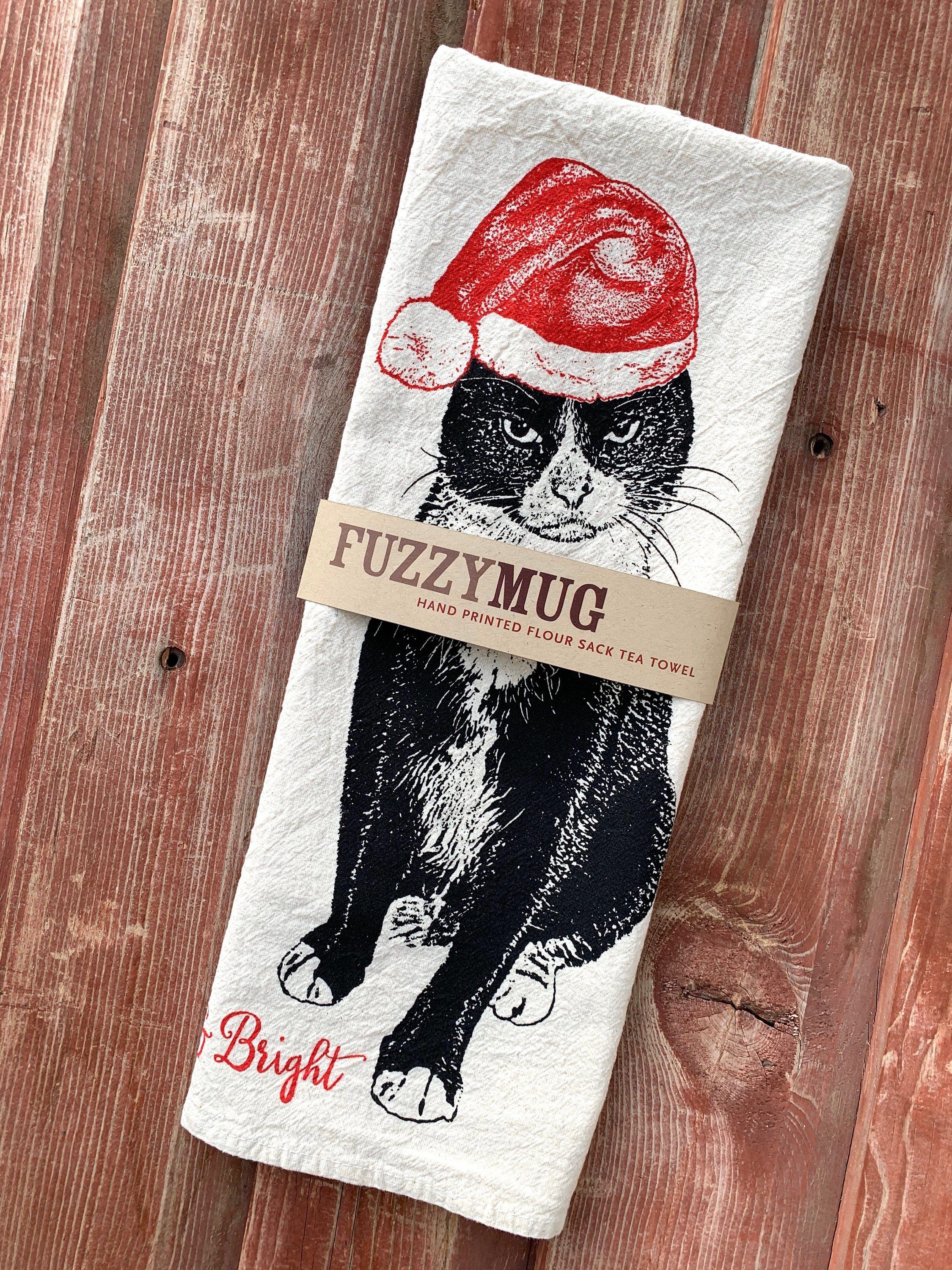 Snowman Kitty Flour Sack Towel - Fancy Flours