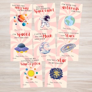 Kids Valentine Space Theme | Solar System Valentine&#39;s | Editable & Printable | Outer Space Valentine&#39;s Day Cards for Kids | Valentine Tag