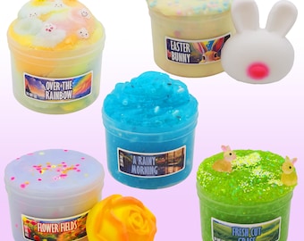 The Spring Slime Collection, Gift Set Kids, Spring Sensory Box Handmade, Cloud Butter Bingsu Jelly Foam, Easter Bundle, Choose size & Scent