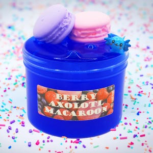 Berry Axolotl Slime - Sweet Macaroon Fun!