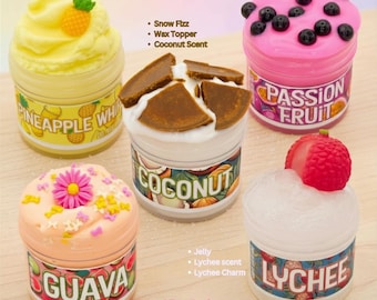 Tropical Fruit Slime Gift Set - 5-Piece  Sensory Box with Jelly, Butter, and Snow Fizz Slimes - Summer Vacation Gift for Kids & Teens