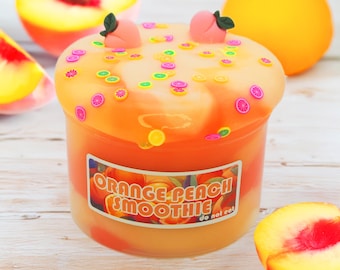 Fruit Smoothie Butter Slime, Peach and Orange Scented ASMR Sensory Toy, Juicy Fruity Gift for Kids Teens, Choose Size Scent