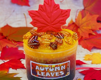 Autumn Leaves Slime – Crunchy Bingsu Slime, Fall Foliage Inspired, Soft Scented Slime Gift, Relaxing Sensory Toy