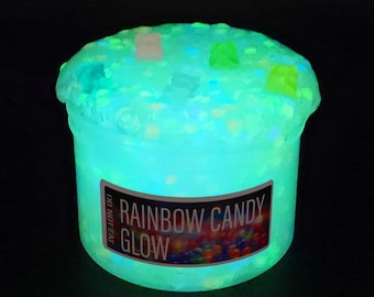 Rainbow Candy Glow Slime | Crunchy Bead Sensory Toy with Gummy Bears