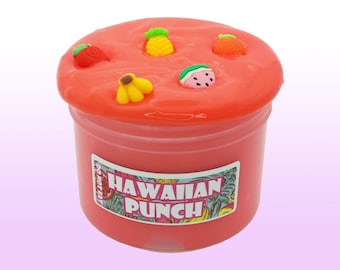 Hawaiian Punch Slime – Thick Glossy Texture, Fruit Charms