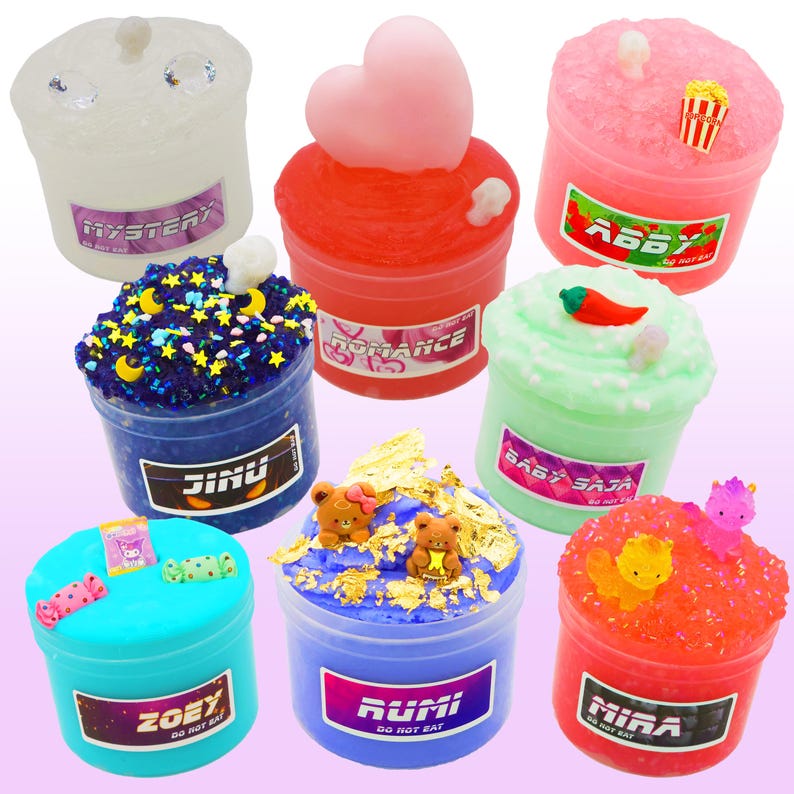 Slime Gift Set Kpop, 8-slime Demon Hunters Sensory Box, Cloud Bingsu ...
