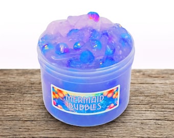 Mermaid Bubble Bead Slime, Hibiscus Scented Iridescent ASMR Sensory Toy, Mermaid Ocean Gift Kids Teens, Choose Size Scent