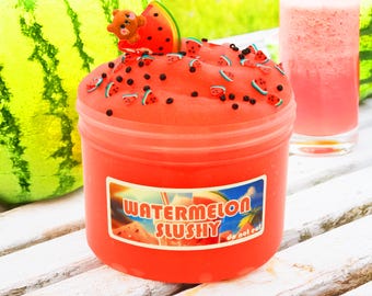 Watermelon Slushy Jelly Slime, Sweet Juicy Scented ASMR Sensory Toy, Pink  Summer Gift Kids Teens, Choose Size Scent