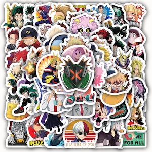 Set 60 My Waterproof Hero Vinyl Academia Stickers Sheet – Hero-Inspired Decals for Laptop, Water Bottle, Skateboard, and More!