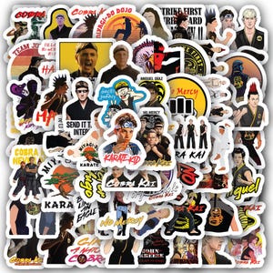 Set 60 Cobra Waterproof Kai Vinyl Stickers Sheet – Karate Dojo Decals for Laptop, Water Bottle, Skateboard, and More!