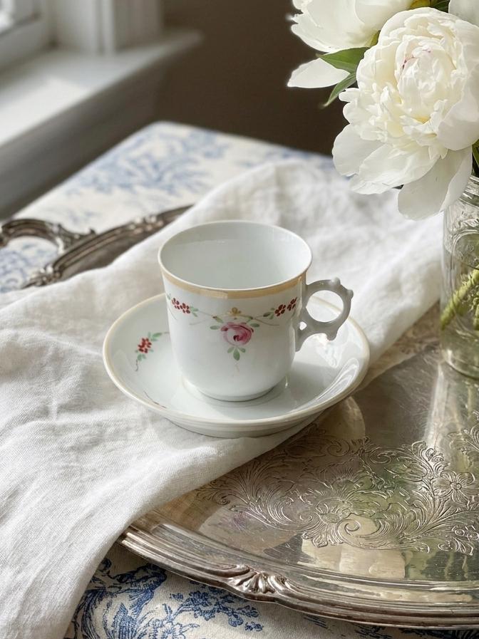 Antique German Victorian Roses Cup Saucer - Etsy
