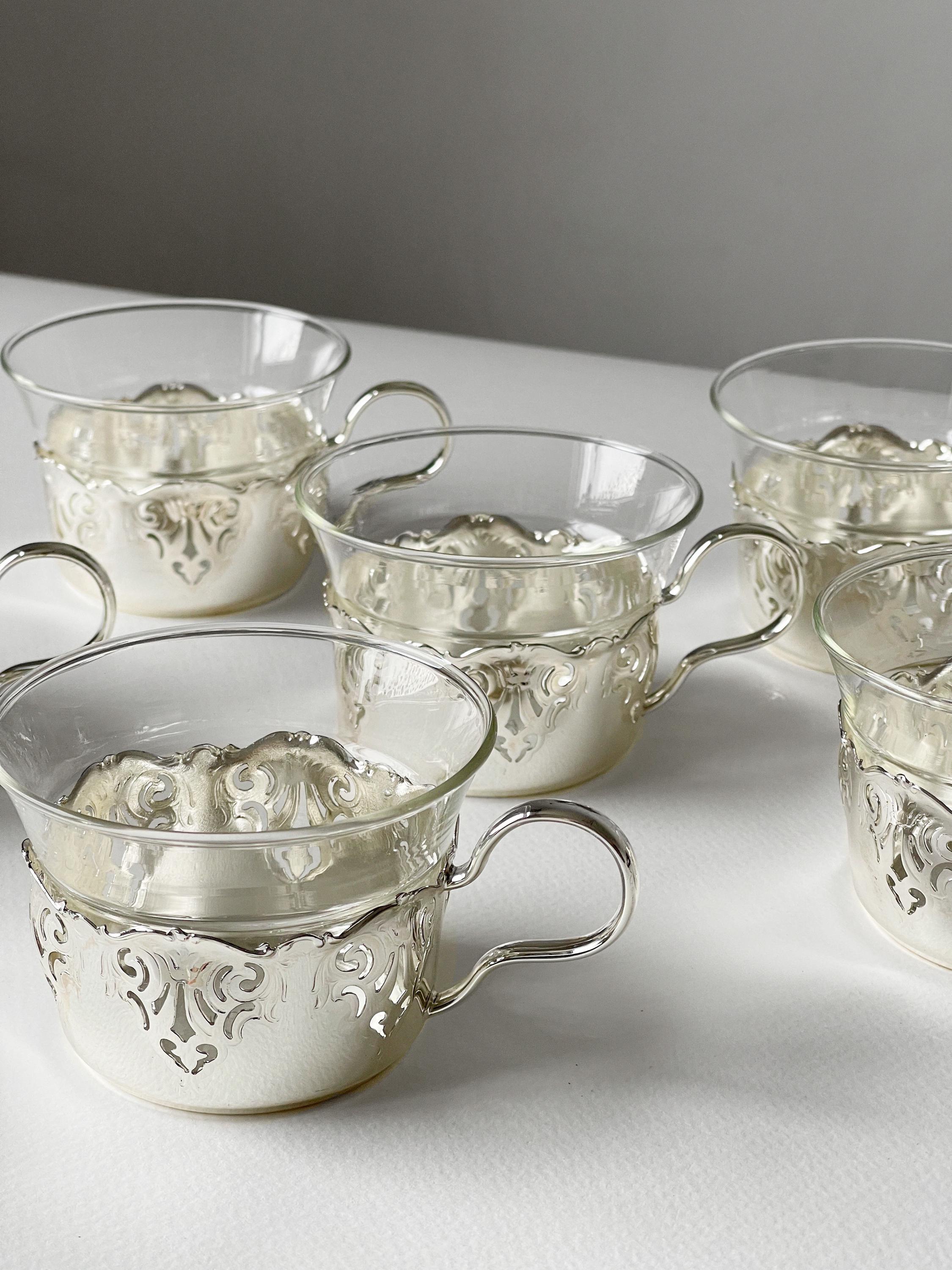 1930～1940年頃 アメリカ シルバーオーバーレイグラス シュガーポット