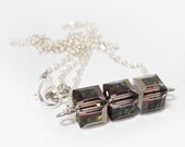 Vitrail Crystal Cube Bar Necklace