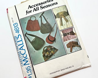 McCalls 4613 Accessories Pattern Belts and Purses