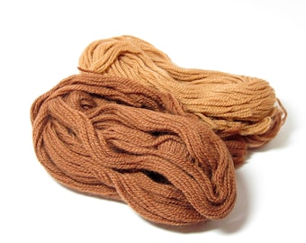 Persian Wool Yarn Assortment for Crewel Needlepoint Tapestry and Embroidery - Rust and Tan