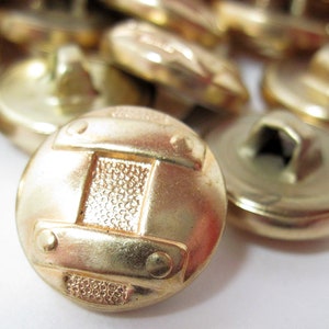 Set of 50 Gold Fashion 14 mm 9/16&quot; Shank Metal Buttons Vests Crafts Shirts