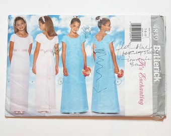 Girls Lined Long A Line Dress Butterick 4839