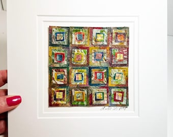 Original Abstract Modern Collage, Mixed Media, Wall Art, Home Decor - Chroma