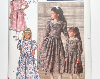 Girls Puff Sleeve Dress Pattern Butterick 4405