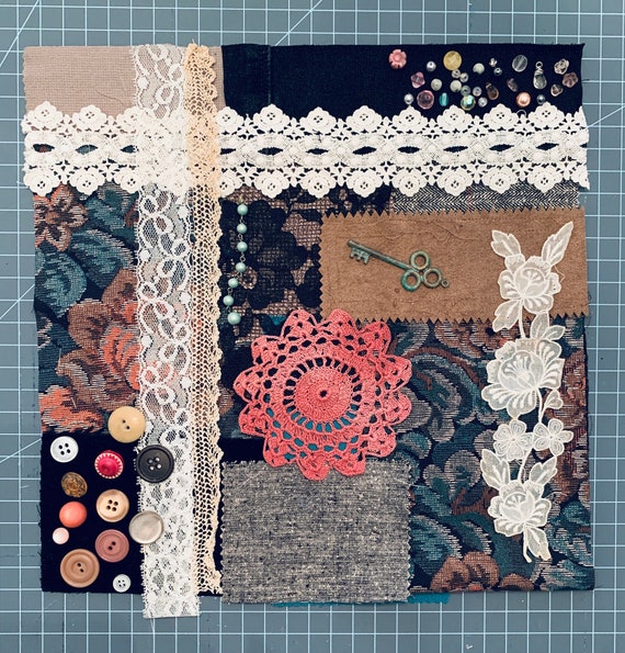 Slow Stitching Mini Kit, Fabrics & Trims, Greens, Inspiration, Meditation