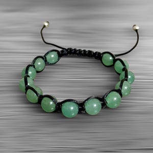 Handmade Bracelet with Green Aventurine Stones | Natural Gemstone, Macramé, Energy, Luck, Mystic, Adjustable | Verdant Fortune Bracelet