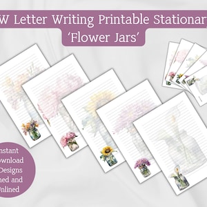 Plantilla de papel para escribir cartas de los testigos de Jehová, flores en un frasco de vidrio, descarga instantánea, impresión en casa, suministros para el servicio del campo, papelería en formato PDF de jw.org