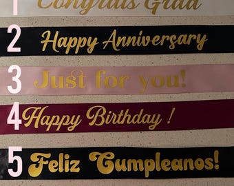 Personlized Satin Ribbon Message for Floral Arrangements Bouquets Ramos Customizable