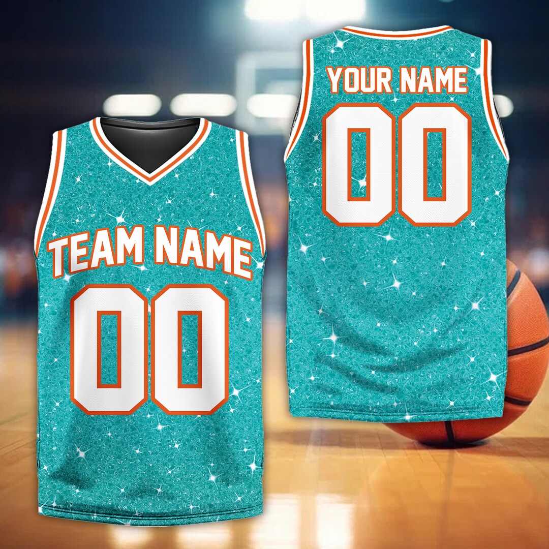 Custom Sparkling Glitter Basketball Jersey, Personalized Colors ...