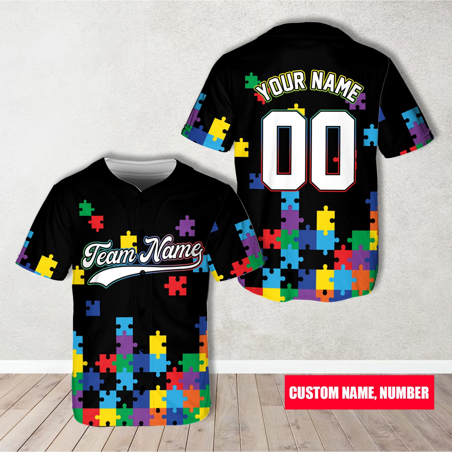 Discover Personalize Autism Awareness Month Baseball Jersey