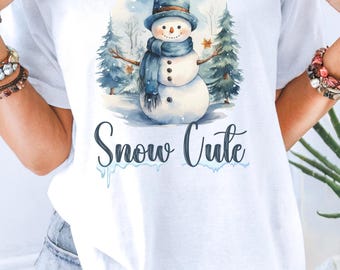 Snowman Winter T-Shirt | Snowy Scene, Comfort Colors Cotton Tee