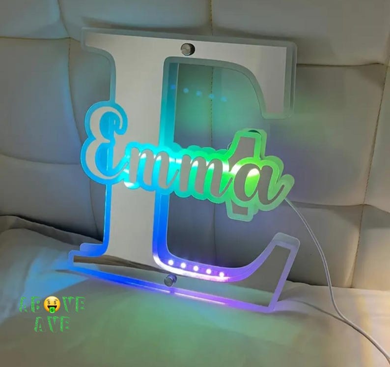 Personalized LED Name Sign: Double-sided Neon Mirror Light - Etsy Canada