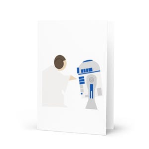 Princess and Droid-wenskaart, sciencefictionkaart, aanmoedigingskaart, beste wensenkaart, vriendschapskaart