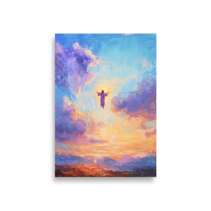Jesus Ascension Poster, Christian Wall Art, Religious Home Decor, Art Print, Bible Wall Art, Picture of Christ