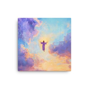 Jesus Canvas, Christian Wall Art, Ascension Art, Bible Home Decor, Art Print, Christian Canvas