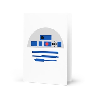 Cartão de felicitações inspirado em R2-D2, cartão inspirado em Star Wars, cartão de aniversário de ficção científica, cartão de incentivo, presente geek