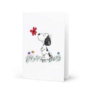 Tarjeta de felicitación de perro, tarjeta de ánimo, tarjeta de mejores deseos, inspirada en Snoopy, tarjeta de mejor amigo, tarjeta de cumpleaños, tarjeta simplemente porque sí
