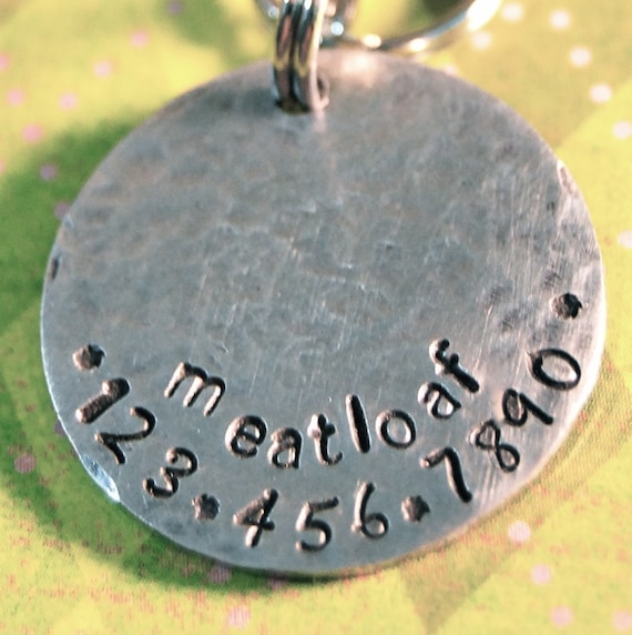 Super Sturdy Hammered Aluminum Pet tag Front and Back can be stamped  Personalized Custom Identification Pet Jewelry