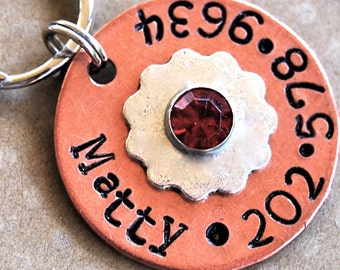 Custom Pet id tag / Mattie Mixed metal with a little Bling Personalized Custom Identification Pet Jewelry