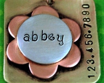 Multi Metals Pooch ID Tag Personalized Custom Identification Pet Jewelry