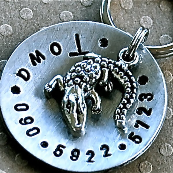 Alli-Gator domed Pet ID Tag Personalized Custom Identification Pet Jewelry