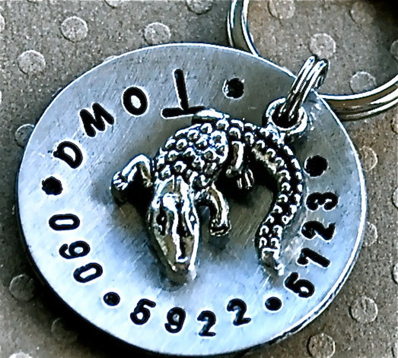 Alli-Gator domed Pet ID Tag Personalized Custom Identification Pet Jewelry image 1